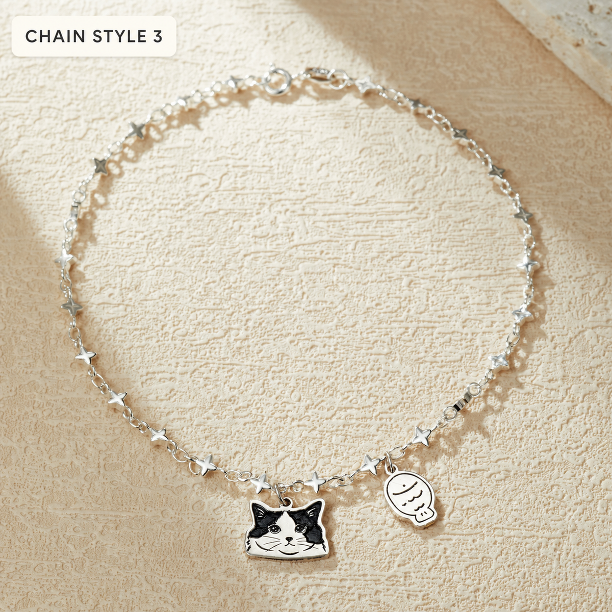 Custom pet portrait bracelet — Chain Style 3