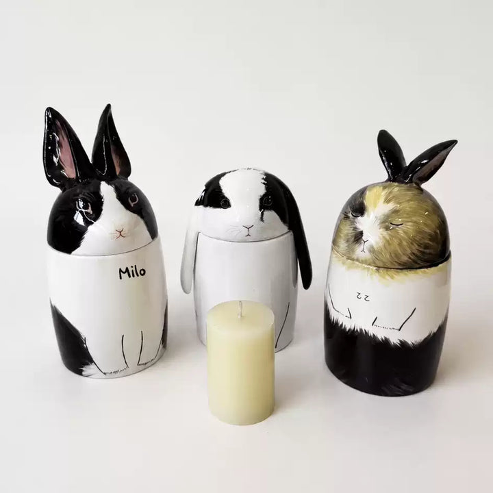 Custom Exotic Pet Memorial Ceramic Urn | Hand-Painted Portrait
